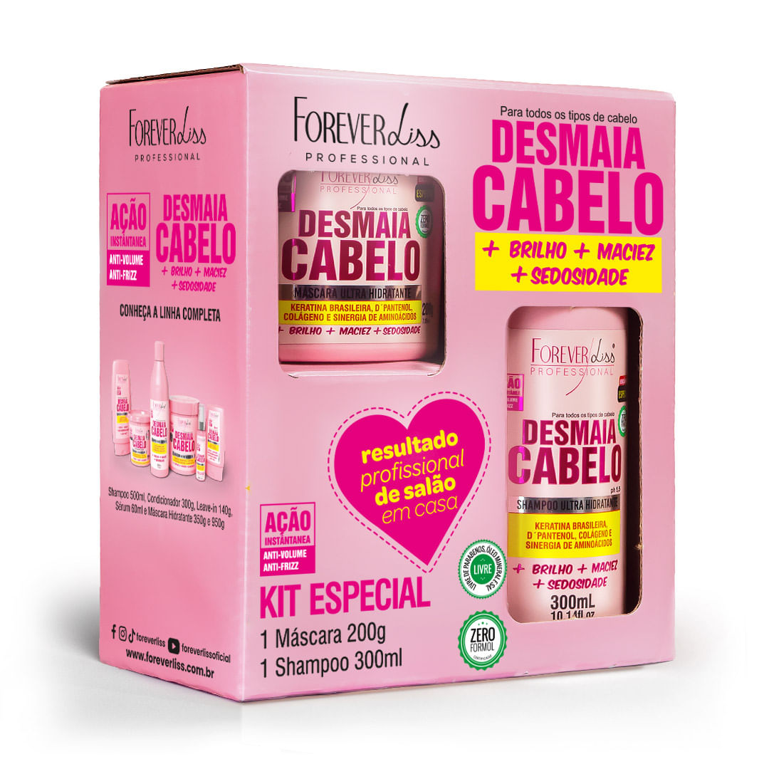 Kit Especial Banho de Verniz Forever Liss Shampoo 300ml + Máscara
